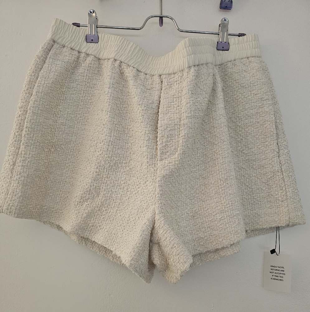 Shani Tweed Shorts in Ivory EAVES Chanel VIBES XL NWT